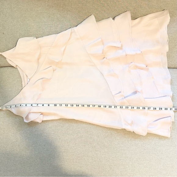 Parker Athens Ruffle Frill Coquette Mini Dress in Baby Pink Size L - Picture 6 of 6
